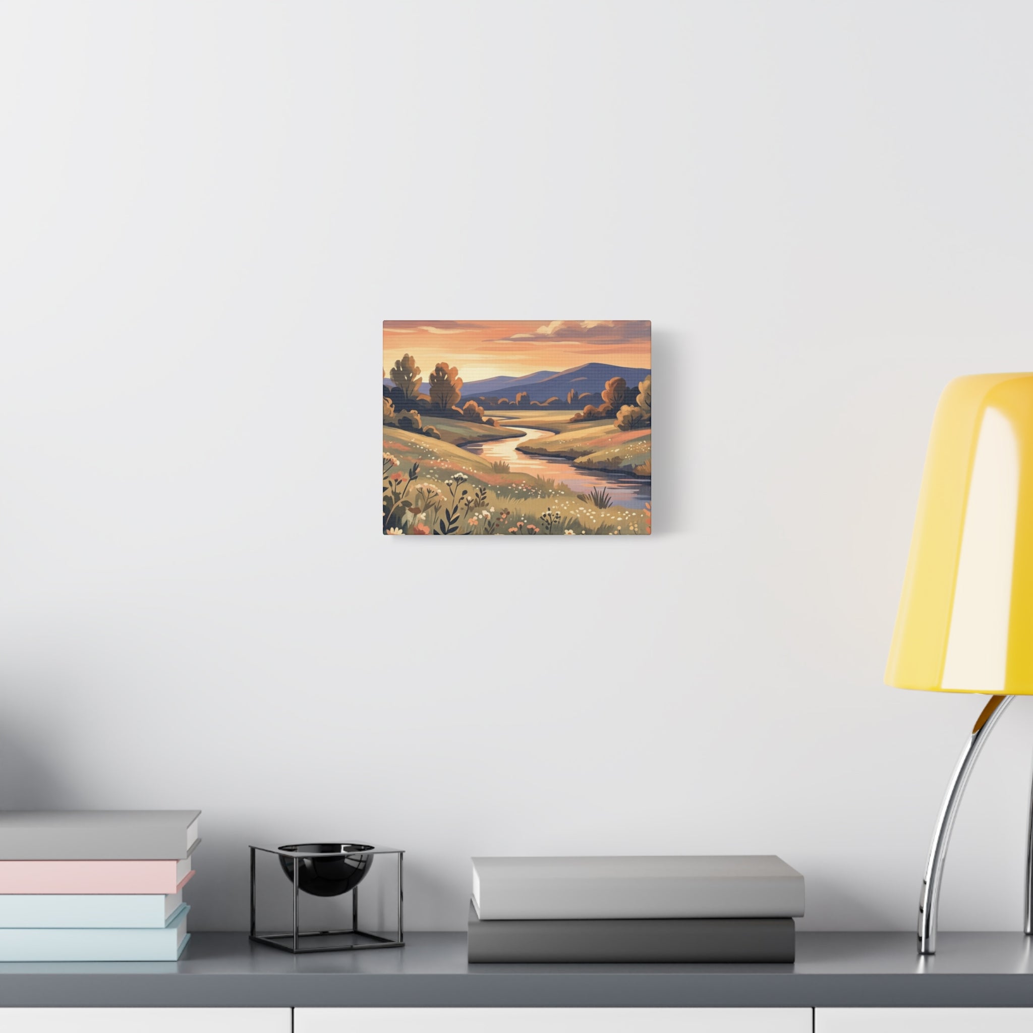 Sunset Meadow Canvas Wall Art