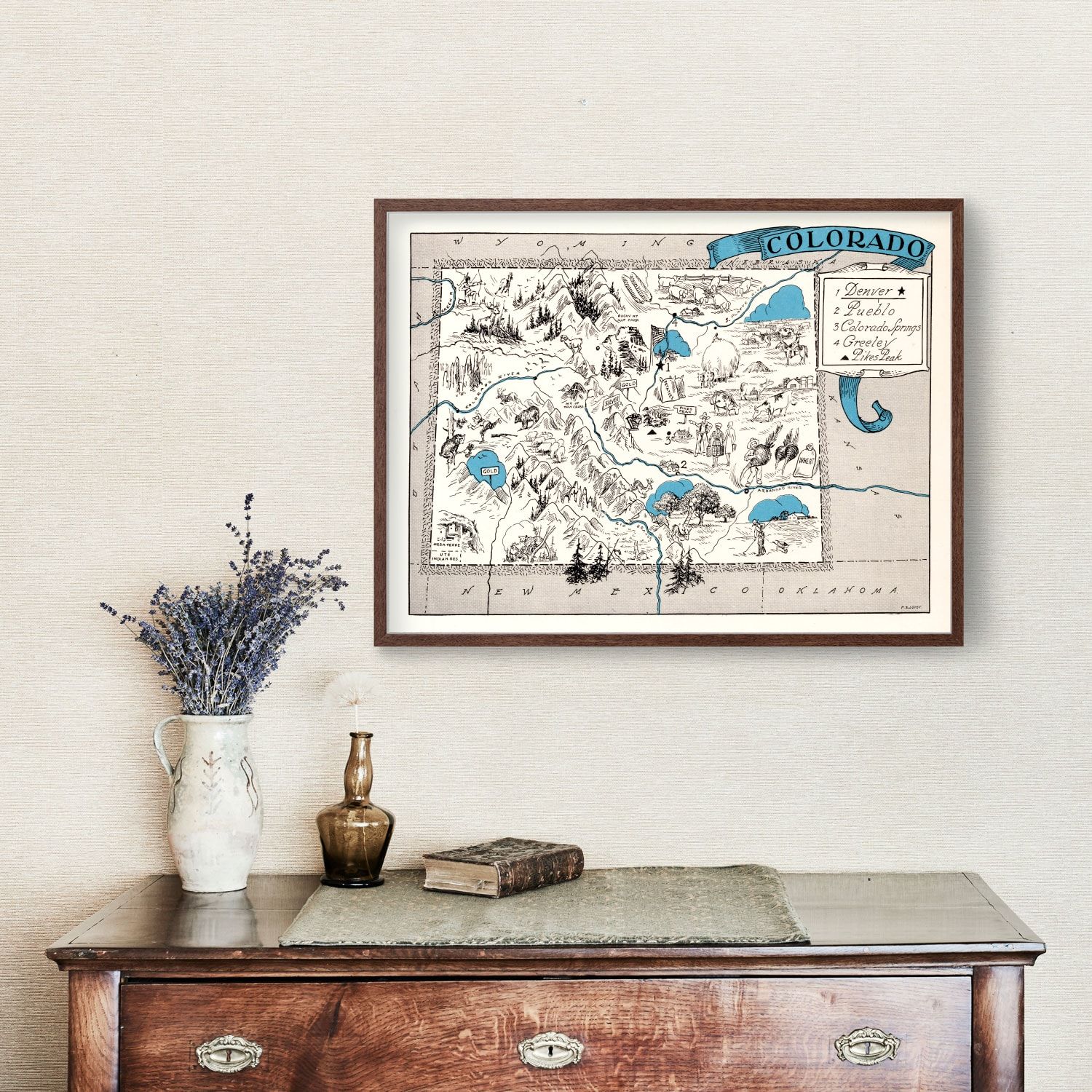 Vintage Map of Colorado 1931