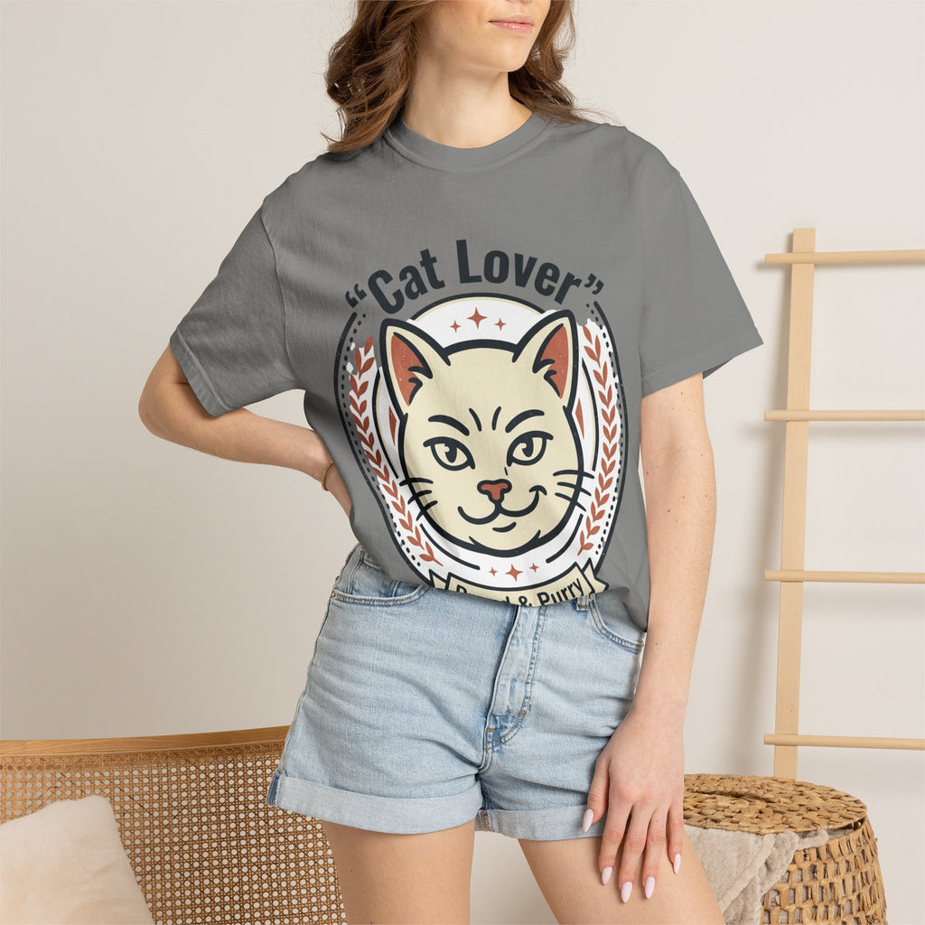Cat Lover T-Shirt — "Proud & Purry" Retro Cat Graphic Tee
