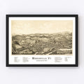 Vintage Map of Morrisville, Vermont 1889