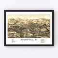 Vintage Map of Springfield, Vermont 1886