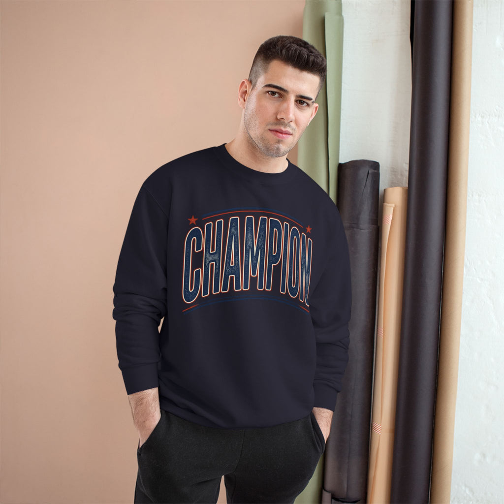 Champion Graphic Sweatshirt — Retro Arch Lettering Pullover