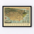 Vintage Map of San Francisco, California 1914
