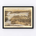 Vintage Map of San Francisco, California 1868