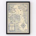 Vintage Map of San Francisco, California 1925