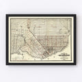 Vintage Map of San Francisco, California 1866