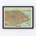 Vintage Map of San Francisco, California 1913