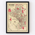 Vintage Map of Seattle, Washington 1909