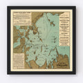 Vintage Map of Boston, Massachusetts 1884