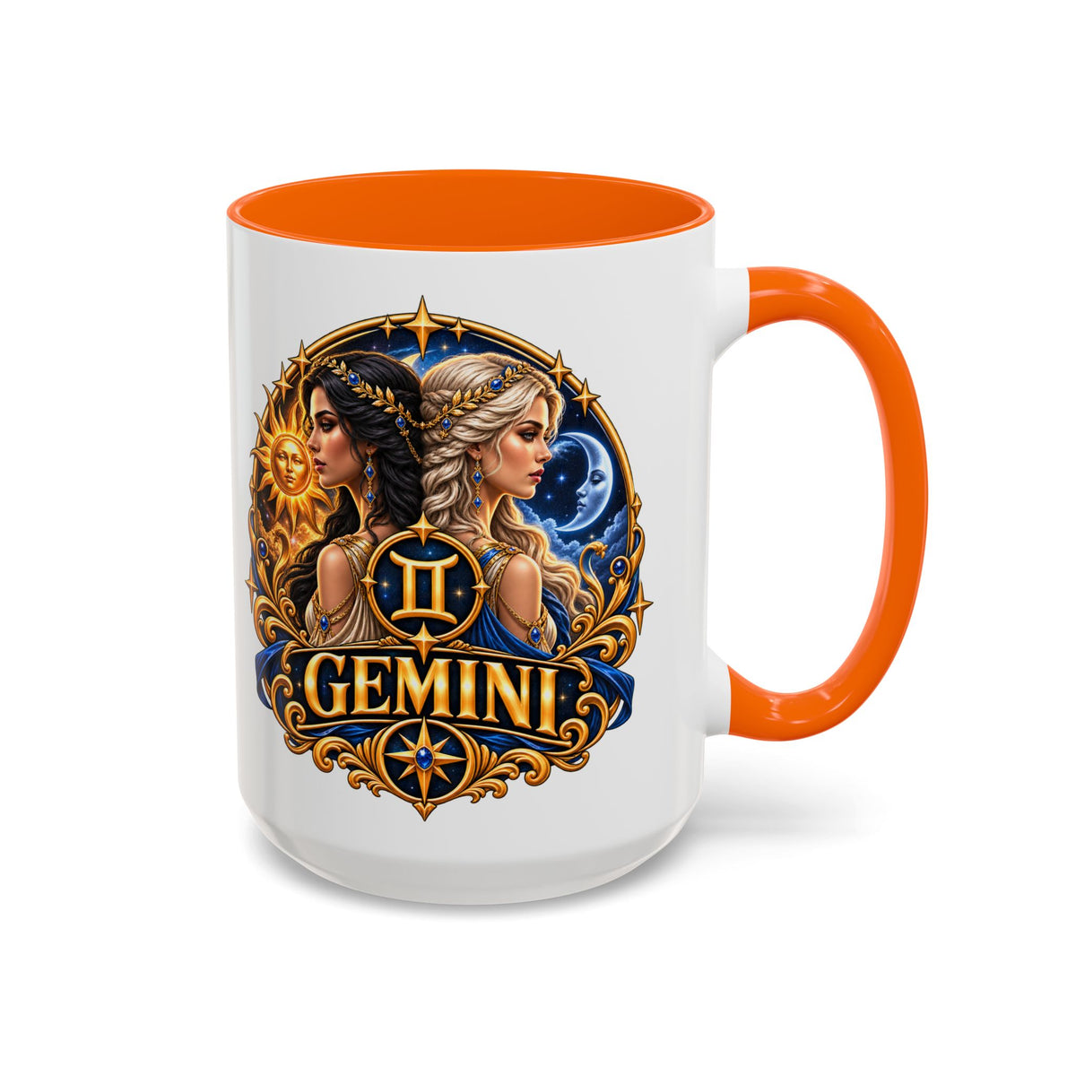 Gemini Zodiac Coffee Mug — Gemini Sign Astrology Accent Mug (11/15oz)