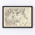 Vintage Map of Boston, Massachusetts 1807
