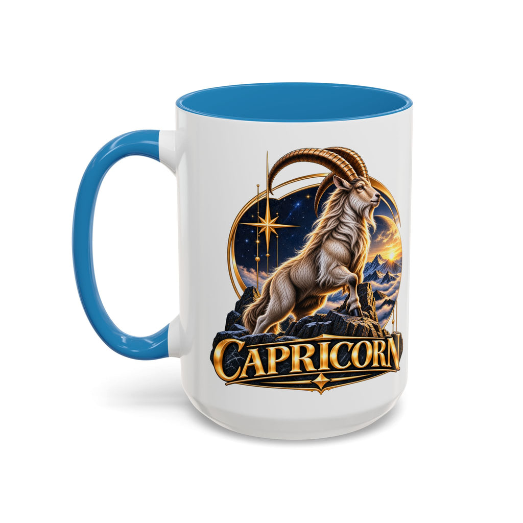 Capricorn Zodiac Coffee Mug — Astrological Goat Accent Mug (11/15oz)