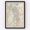 Vintage Map of Boston, Massachusetts 1893