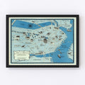 Vintage Map of Boston, Massachusetts 1926