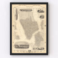 Vintage Map of New York City, New York 1851