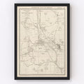 Vintage Map of Minneapolis, Minnesota 1924