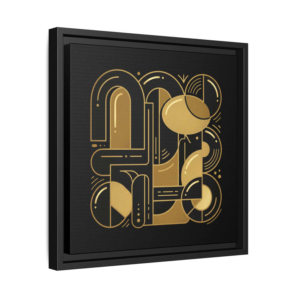 Gold Geometric Art Print — Framed Matte Canvas