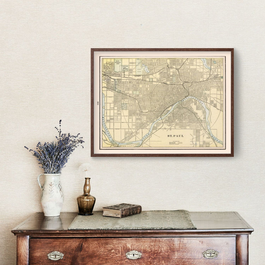 Vintage Map of St. Paul, Minnesota 1901