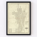 Vintage Map of Milwaukee, Wisconsin 1856