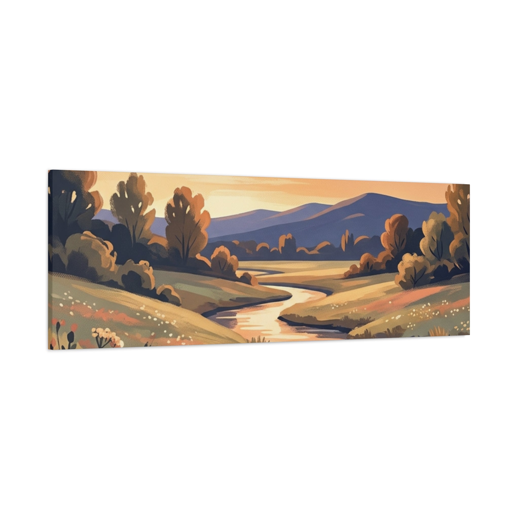 Sunset Meadow Canvas Wall Art