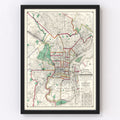 Vintage Map of Philadelphia, Pennsylvania 1890