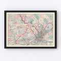 Vintage Map of Philadelphia, Pennsylvania 1882