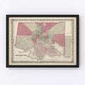 Vintage Map of Baltimore, Maryland 1865