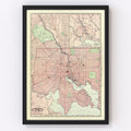 Vintage Map of Baltimore, Maryland 1897
