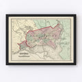 Vintage Map of Washington, DC 1874