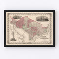 Vintage Map of Washington, DC 1866