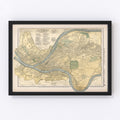 Vintage Map of Pittsburgh, Pennsylvania 1891