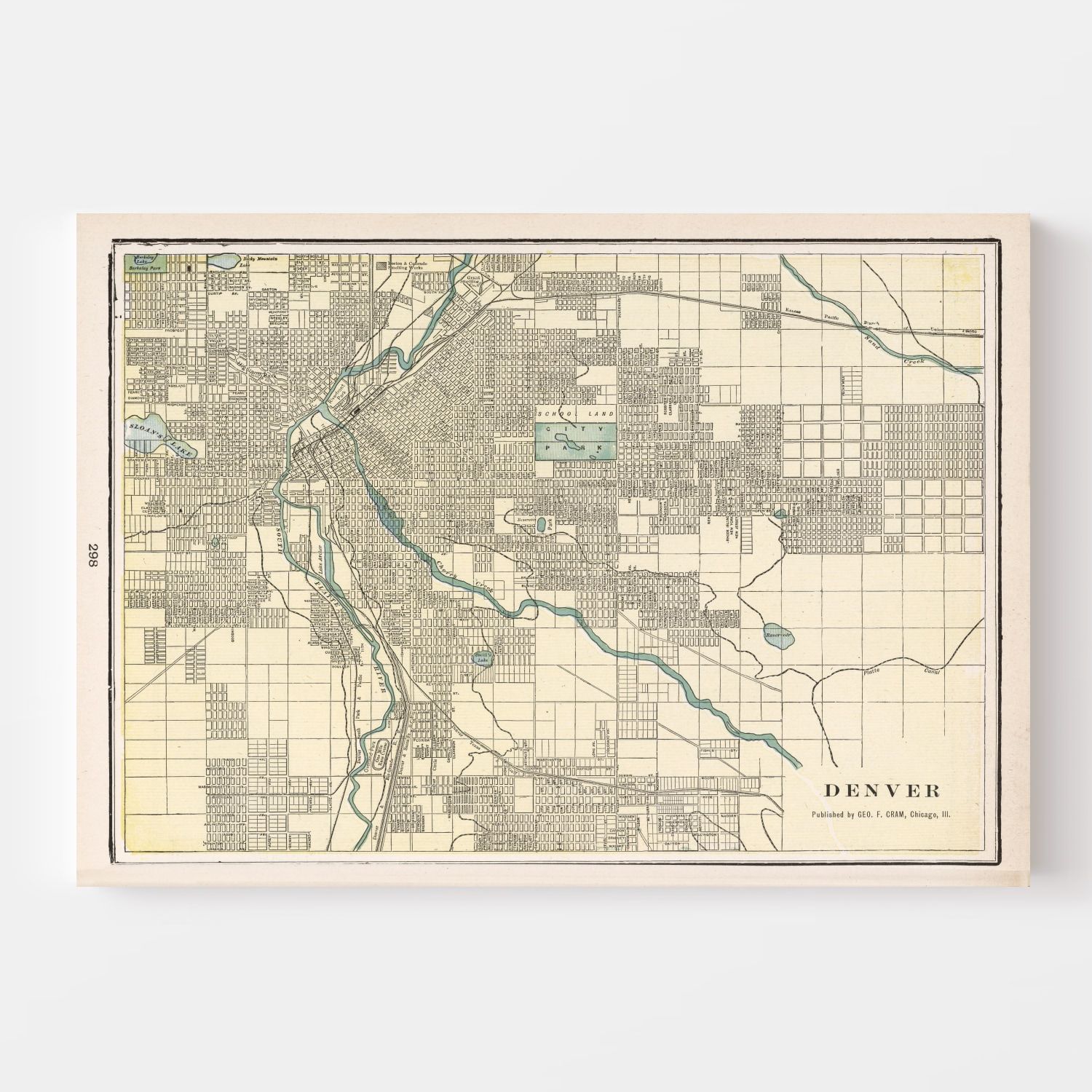 Vintage Map of Denver, Colorado 1901