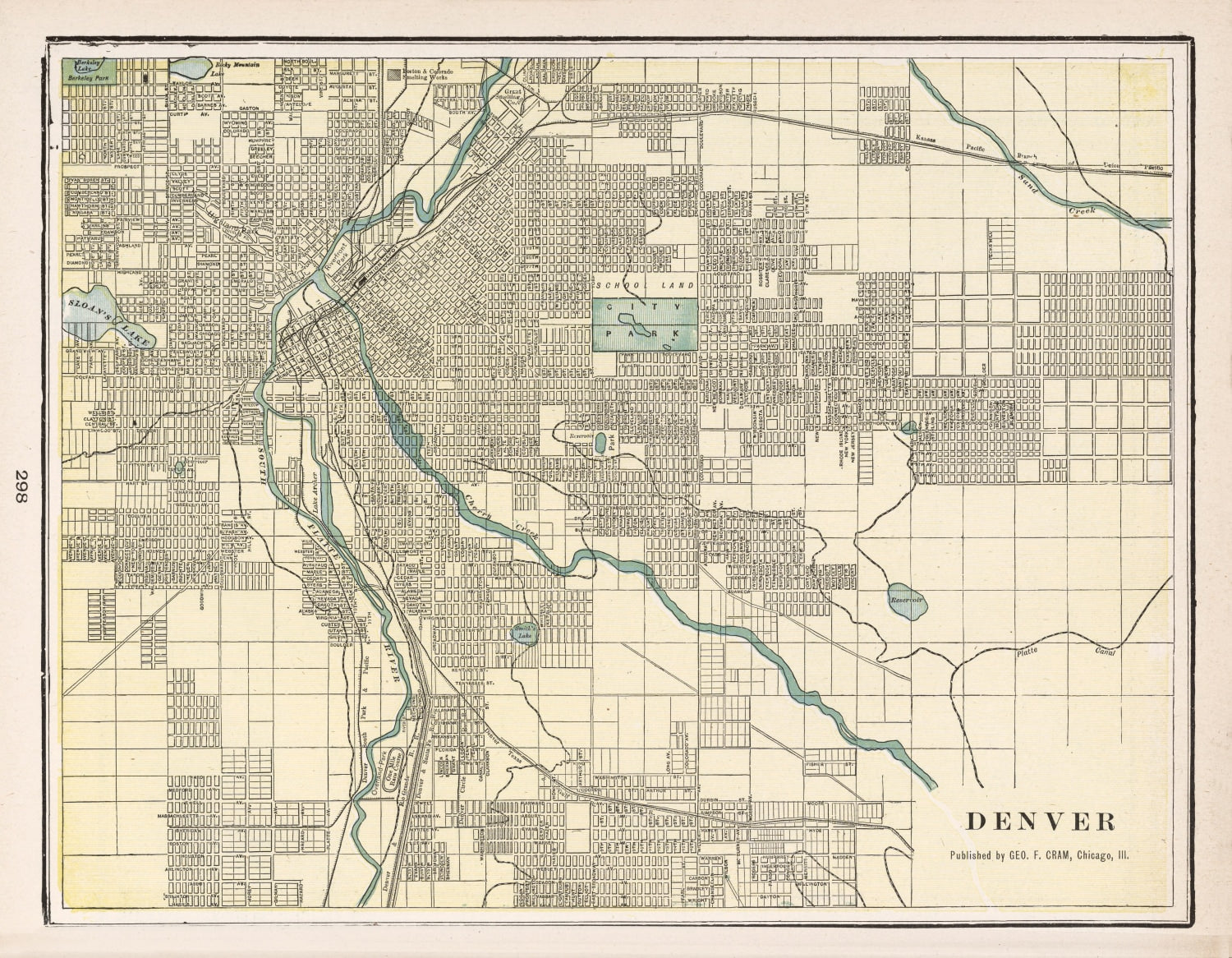 Vintage Map of Denver, Colorado 1901