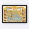 Vintage Map of San Diego, California 1935