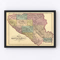 Vintage Map of Santa Clara County, California 1876