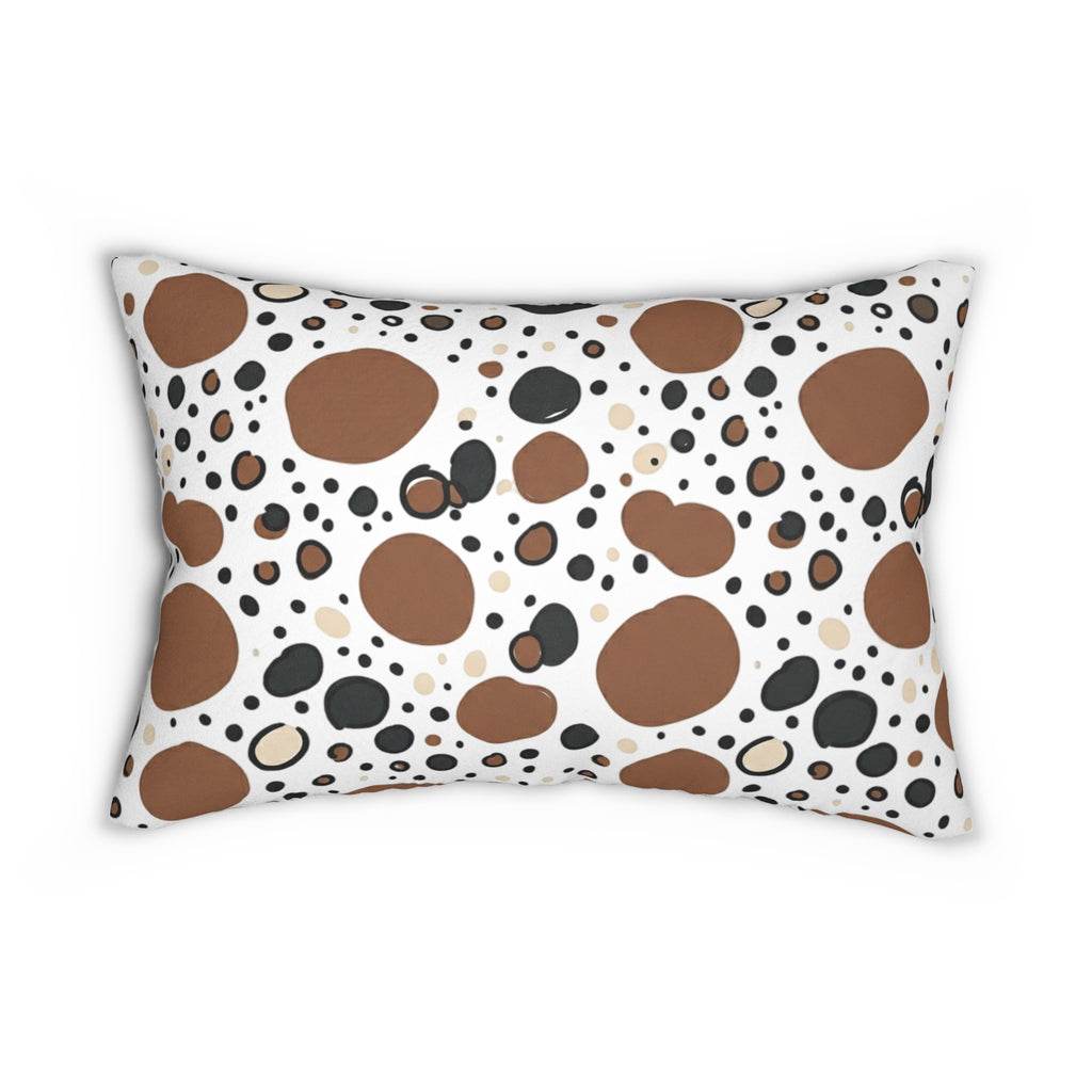 Brown & Black Dalmatian Spot Lumbar Pillow