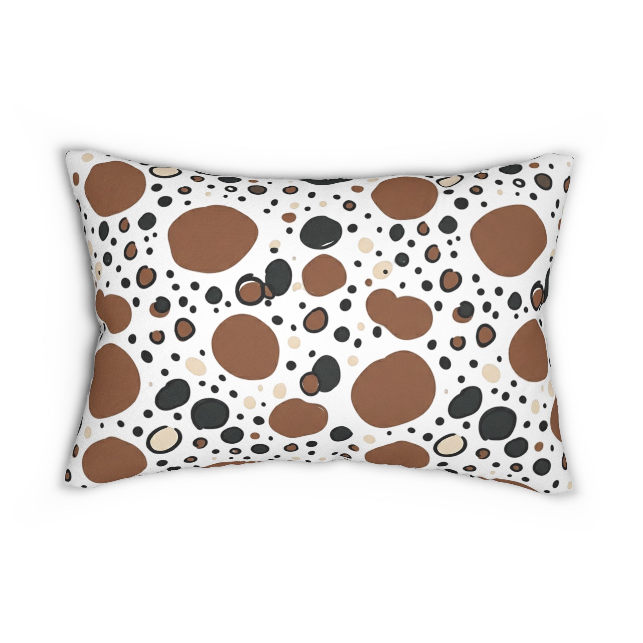 Brown & Black Dalmatian Spot Lumbar Pillow