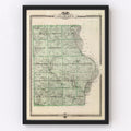 Vintage Map of Alamakee County, Iowa 1875