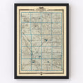 Vintage Map of Winneshiek County, Iowa 1875