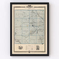 Vintage Map of Franklin County, Iowa 1875