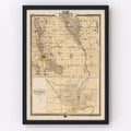 Vintage Map of Bremer County, Iowa 1875