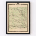 Vintage Map of Butler County, Iowa 1875