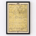 Vintage Map of Benton County, Iowa 1875