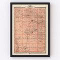 Vintage Map of Fayette County, Iowa 1875