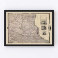 Vintage Map of Clayton County, Iowa 1875