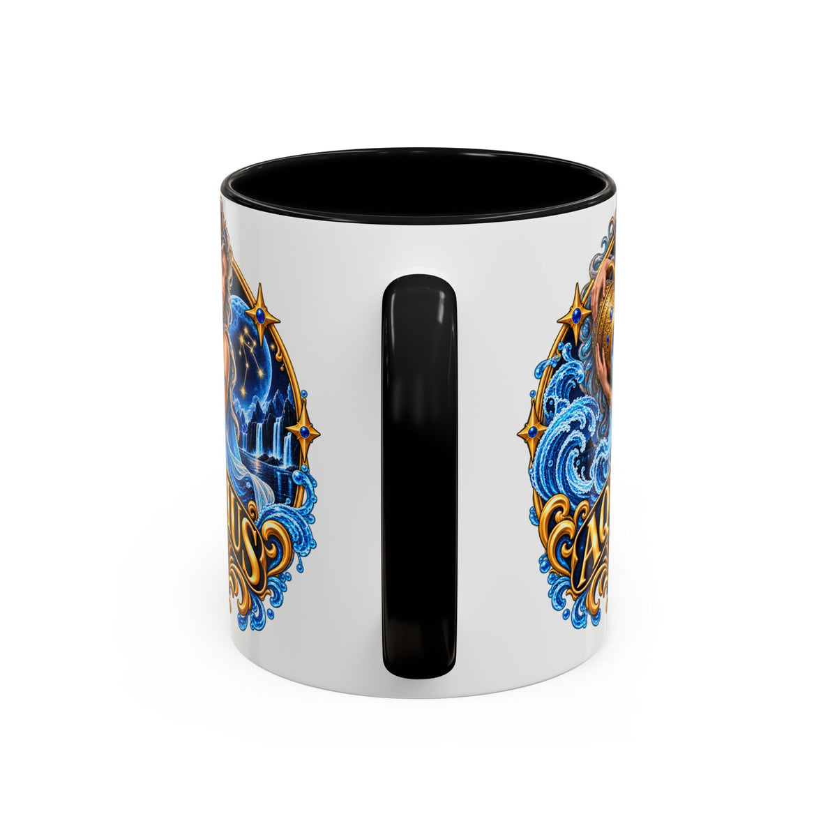 Aquarius Zodiac Coffee Mug — Illustrated Water Bearer Astrology Gift (11/15oz)