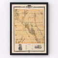 Vintage Map of Buchanan County, Iowa 1875