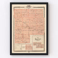 Vintage Map of Grundy County, Iowa 1875