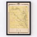 Vintage Map of Hardin County, Iowa 1875