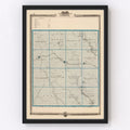 Vintage Map of Carroll County, Iowa 1875